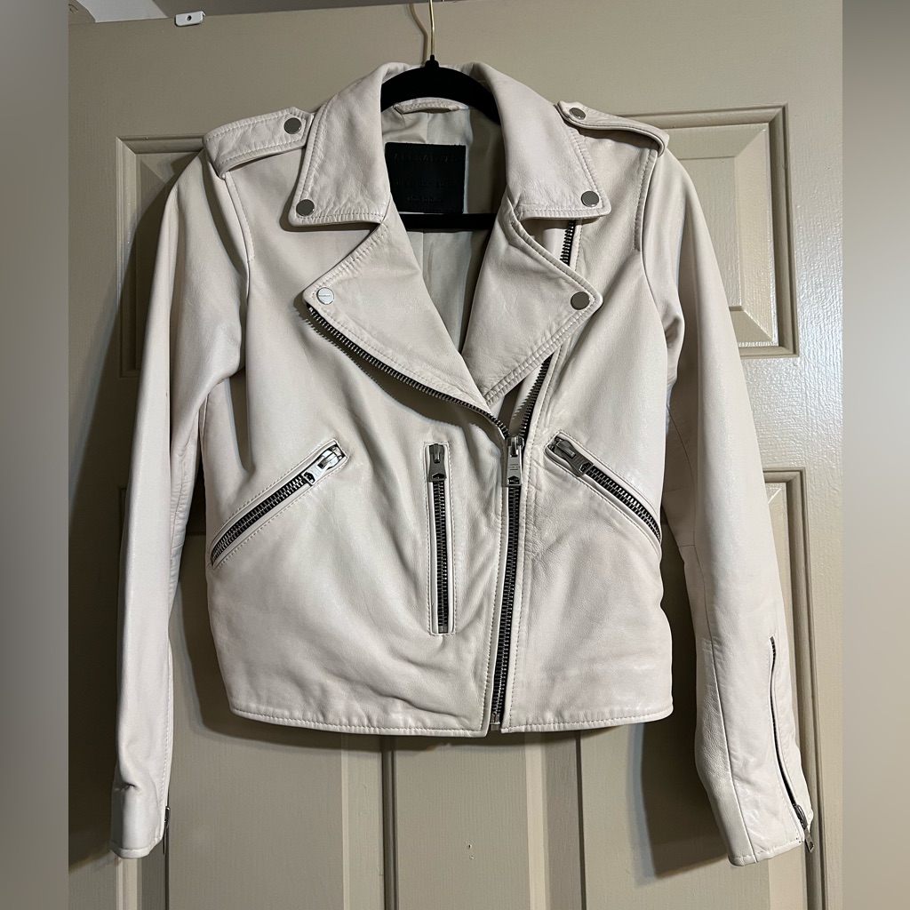 All Saints Off-White Leather Jacket